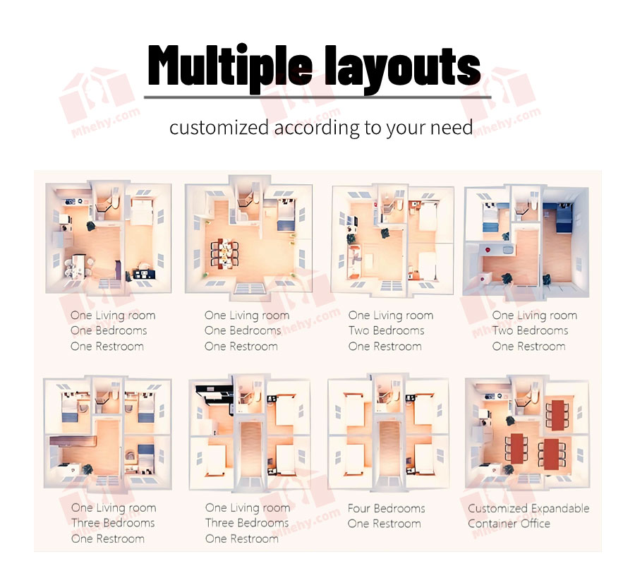 multiple layouts of expandable house